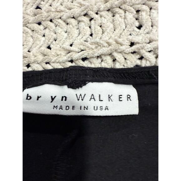 Bryn Walker Shirt Tunic Top Trapeze Short Sleeve Stretch Womens Large Black USA - Picture 2 of 8